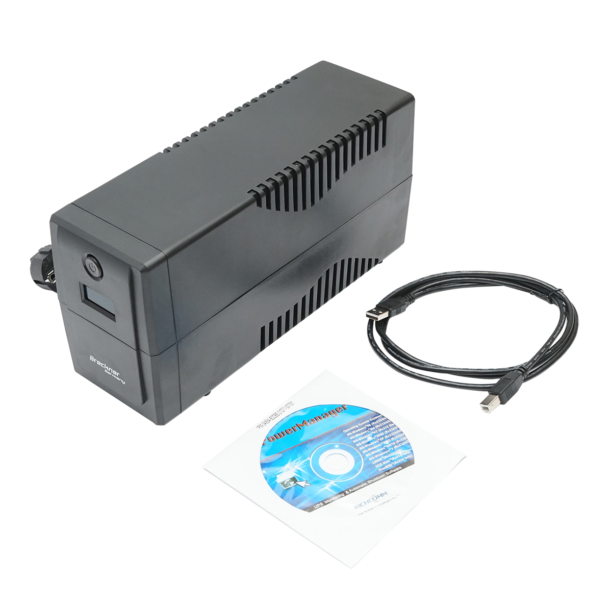 UPS 600VA/360W cu baterie 7Ah si 2 prize schuko, LCD, USB, AVR Breckner Germany