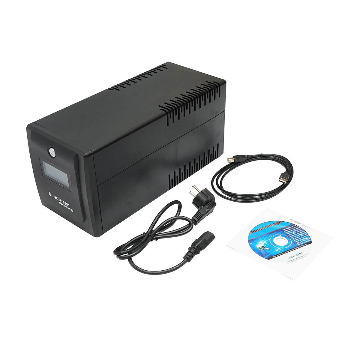 UPS 1000VA/600W cu baterii 2x7Ah si 4 prize schuko, LCD, USB, AVR Breckner Germany