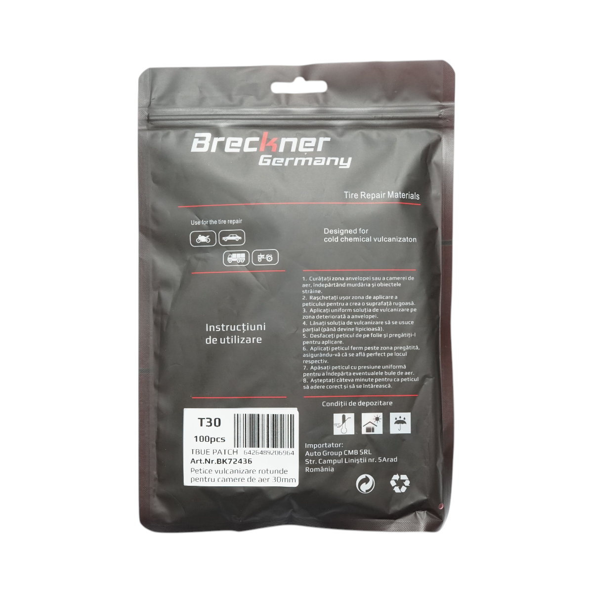 Petice vulcanizare rotunde 30mm pentru camere de aer Breckner Germany