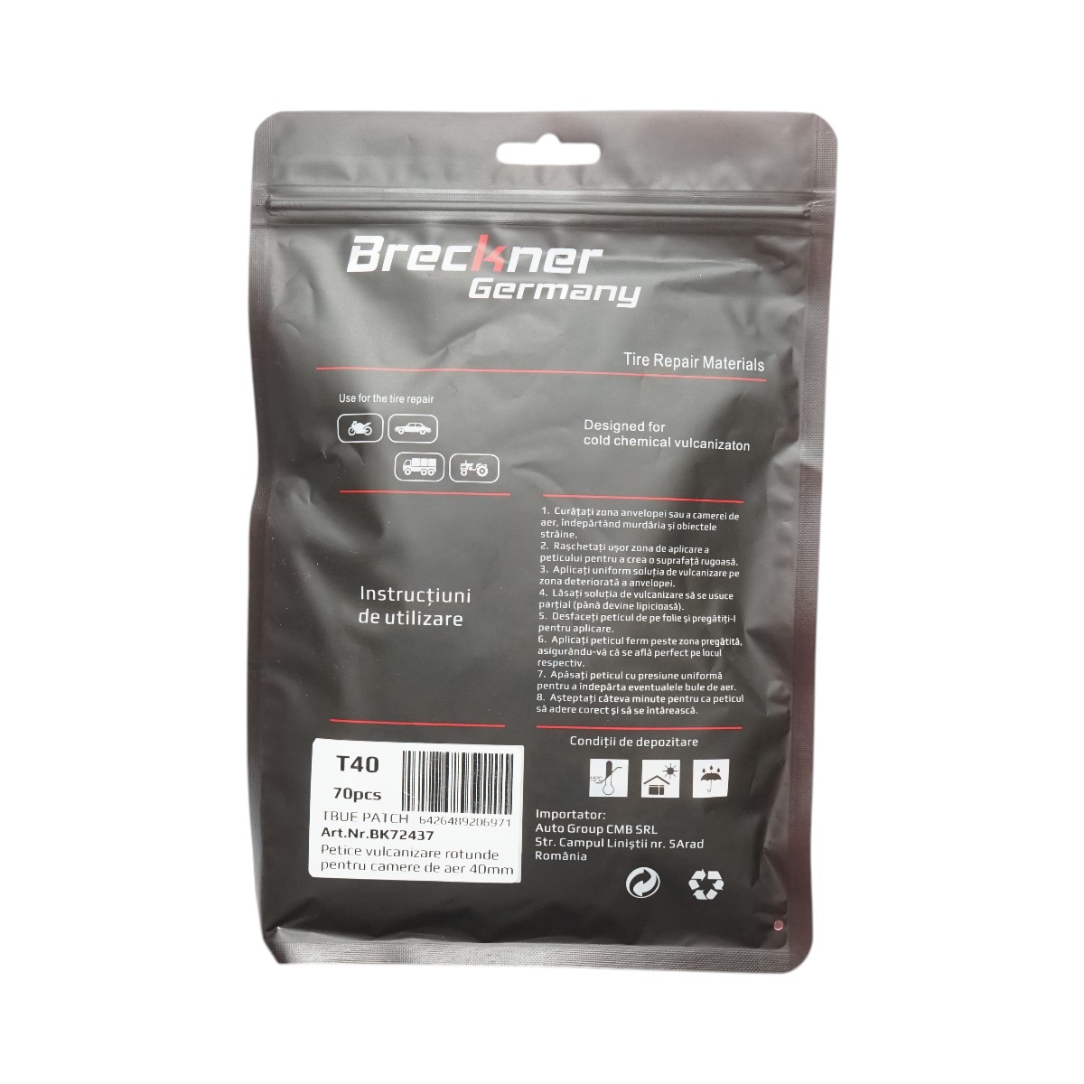 Petice vulcanizare rotunde 40mm pentru camere de aer Breckner Germany