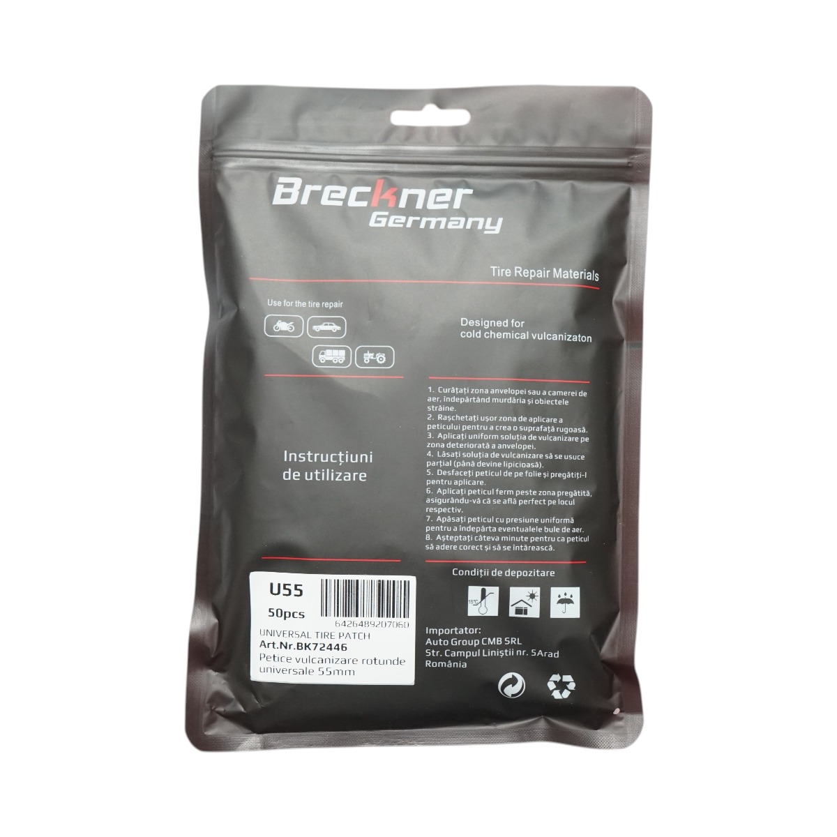 Petice vulcanizare rotunde 55mm pentru camere de aer Breckner Germany