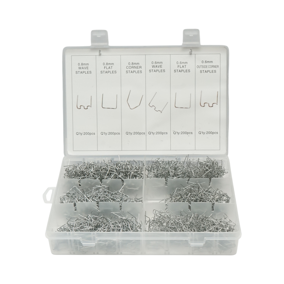 Trusa capse pentru pistol lipit plastic, 1200 piese