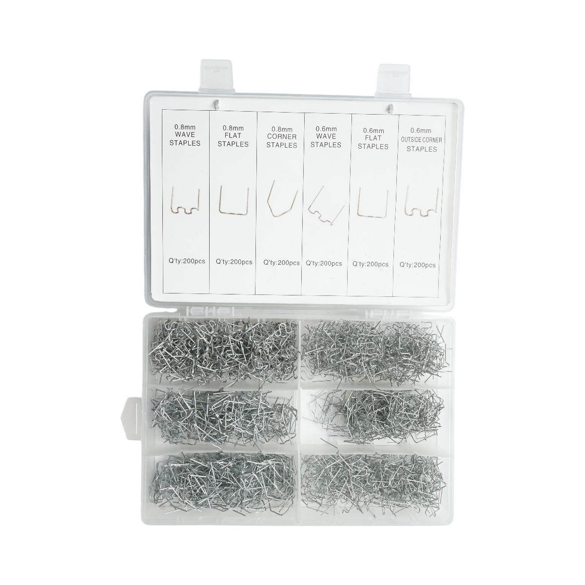 Trusa capse pentru pistol lipit plastic, 1200 piese