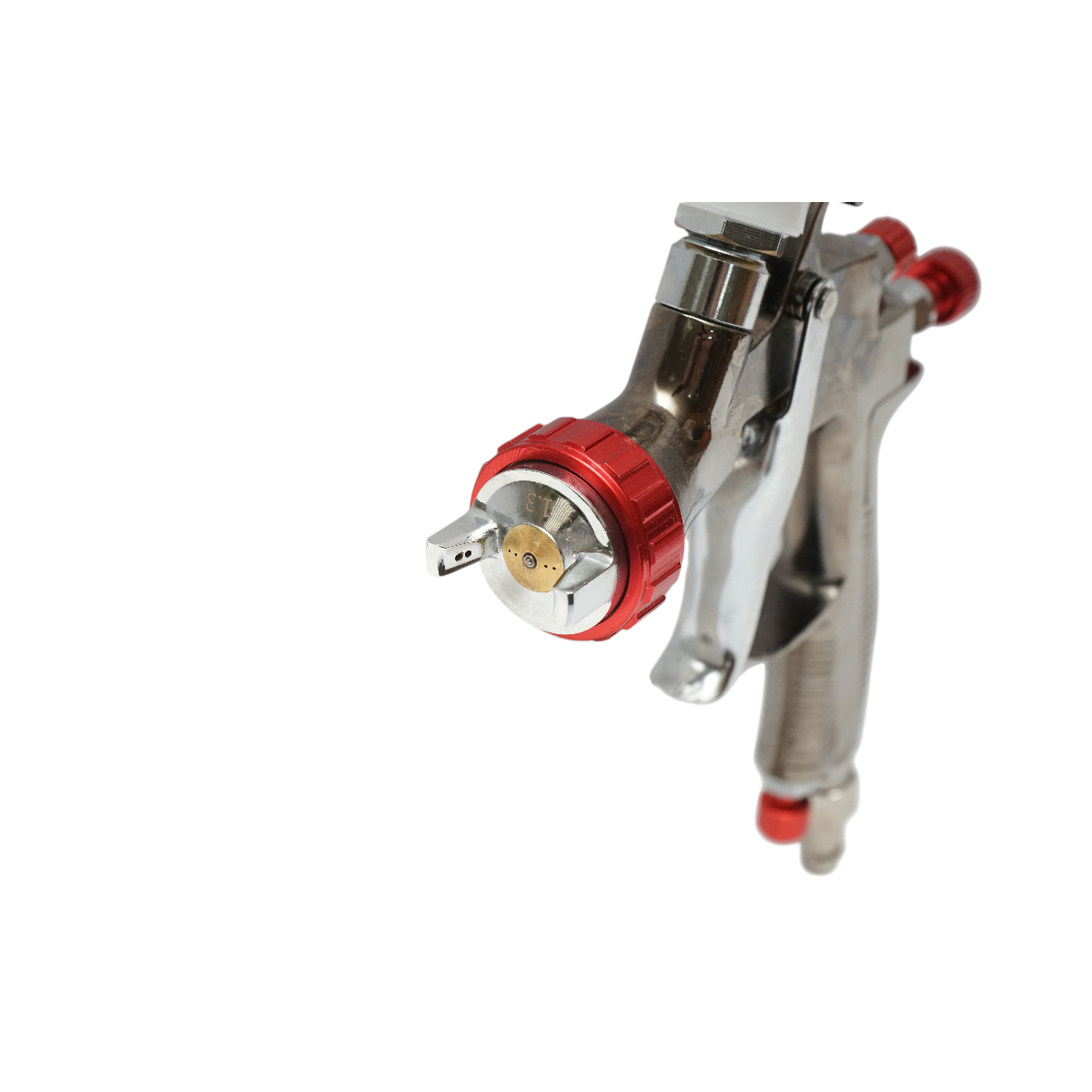 Pistol de vopsit cu aer comprimat profesional, rezervor plastic 600 ml, duza 1.3 mm, debit 130-180 ml/min, presiune 1.5-3 bar, consum aer 127-170 l/min, latime pulverizare 24-28 cm, racord 1/4