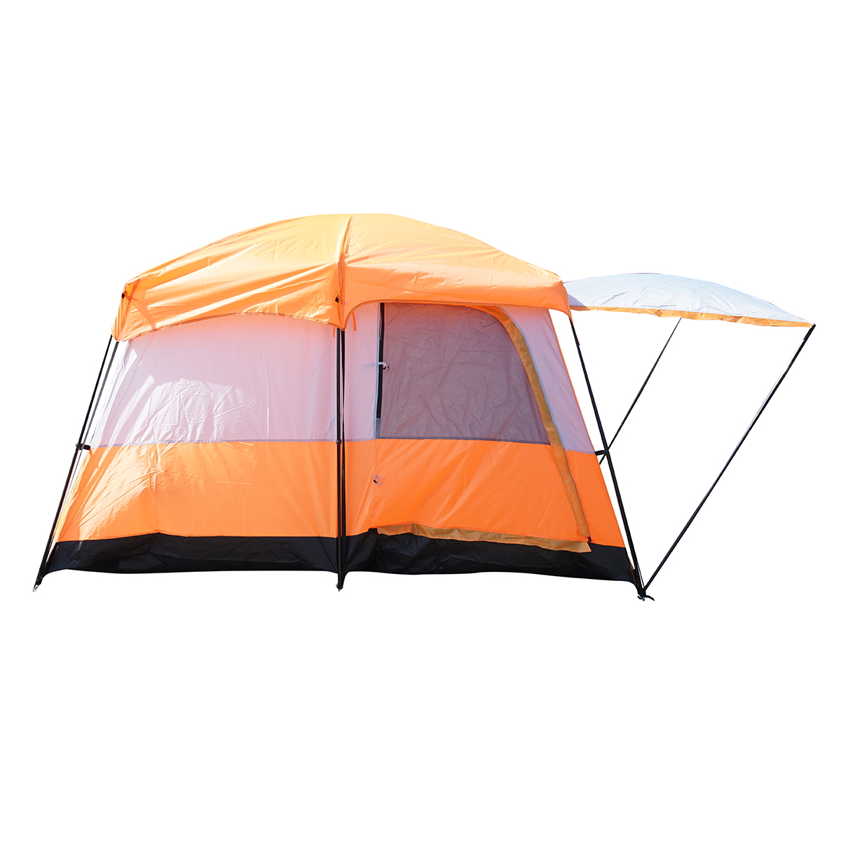 Cort camping 2-4 persoane cu terasa frontala acoperita, impermeabil, protectie UV, plasa anti-insecte, 330x210x180 cm