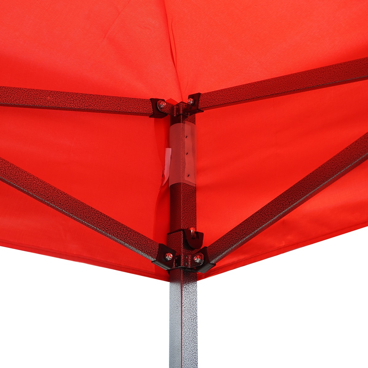 Pavilion pliabil tip cort 2x2 m rosu Breckner Germany, inaltime reglabila, cadru metalic vopsit electrostatic, acoperis poliester impermeabil, pliere tip acordeon, talpi metalice pentru ancorare