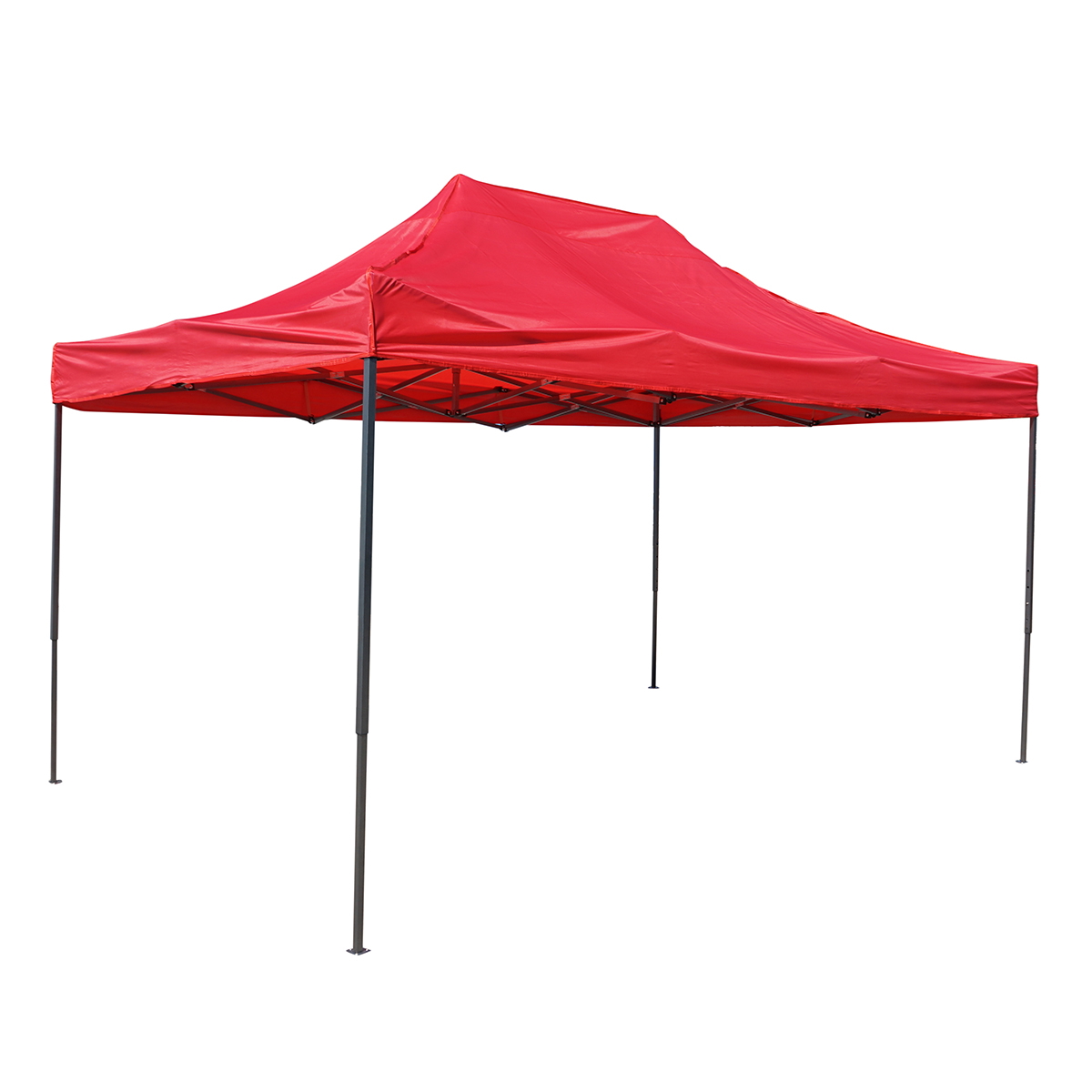 Cort tip pavilion pliabil rosu 3m x 4.5m Breckner Germany, cadru metalic vopsit electrostatic, acoperis poliester impermeabil, pliere acordeon, inaltime reglabila