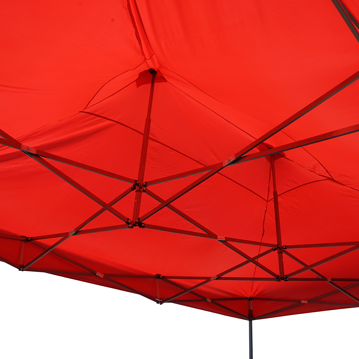 Cort tip pavilion pliabil rosu 3m x 4.5m Breckner Germany, cadru metalic vopsit electrostatic, acoperis poliester impermeabil, pliere acordeon, inaltime reglabila