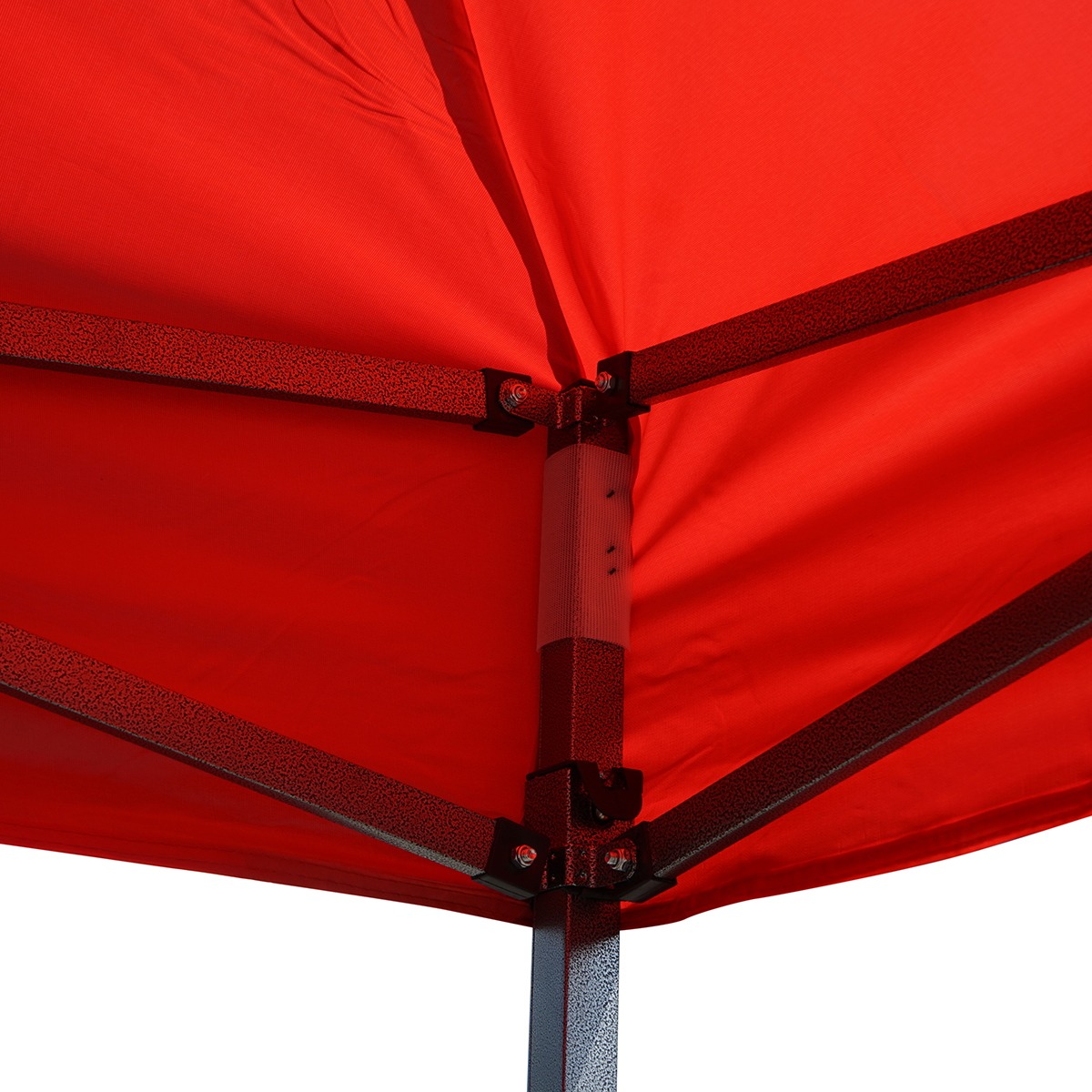 Cort tip pavilion pliabil rosu 3m x 4.5m Breckner Germany, cadru metalic vopsit electrostatic, acoperis poliester impermeabil, pliere acordeon, inaltime reglabila