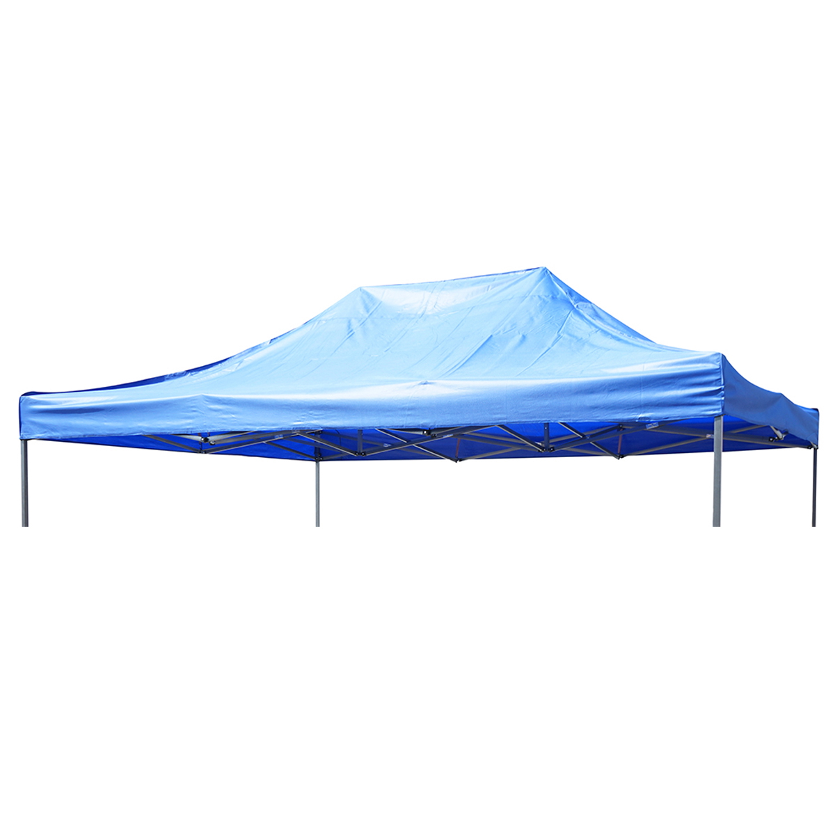 Acoperis de schimb albastru 3x6 m pentru cort tip pavilion pliabil, poliester impermeabil cu protectie UV, prindere cu benzi textile si carlige plastic, compatibil structura metalica 2x2 m
