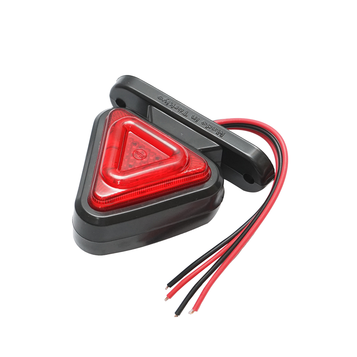 Lampa laterala gabarit triunghi LED 12-24 V Breckner Germany FR0101, alb-rosu, 65x75 mm, distanta gauri 60 mm