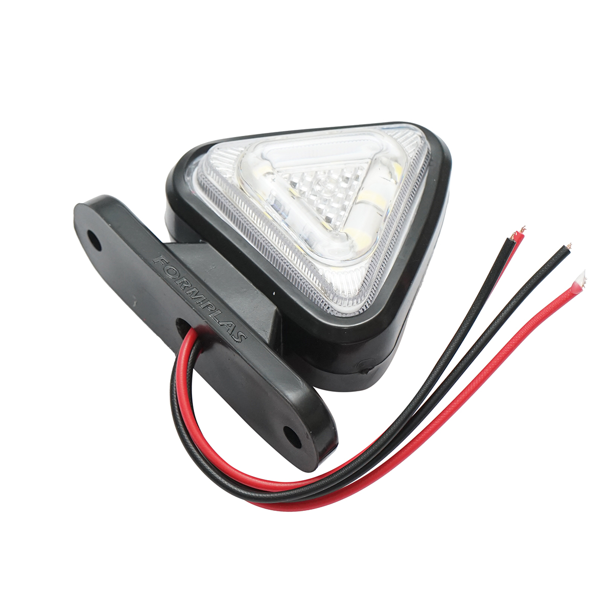 Lampa laterala gabarit triunghi LED 12-24 V Breckner Germany FR0101, alb-rosu, 65x75 mm, distanta gauri 60 mm