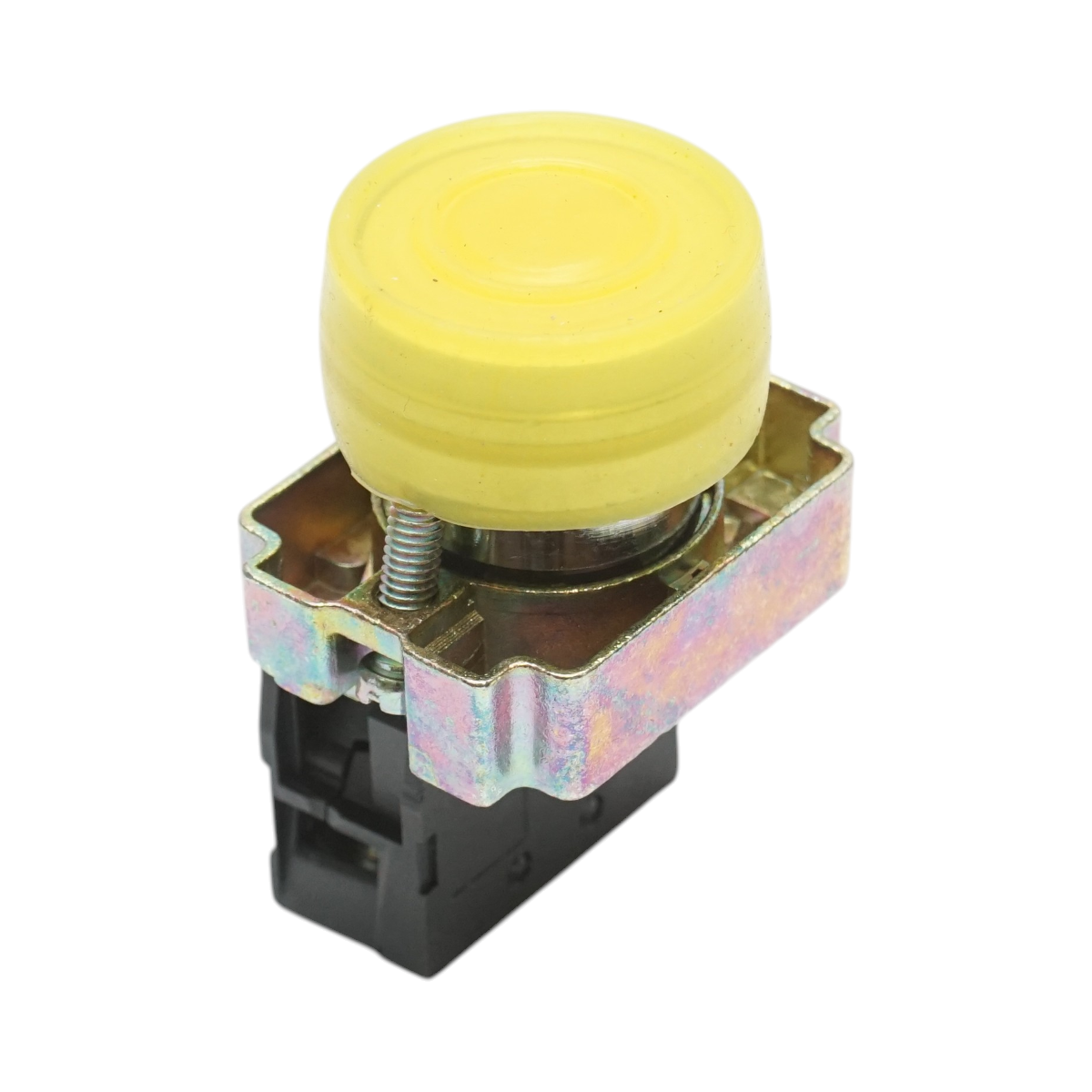 Buton comanda galben cu capac protectie IP65, 1NO, 400V/10A, LAY5 Breckner Germany