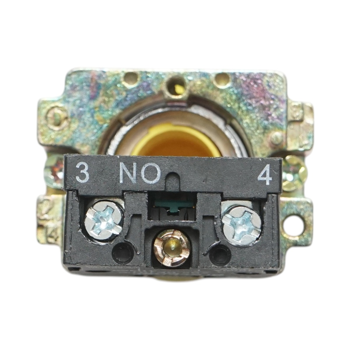 Buton comanda galben cu capac protectie IP65, 1NO, 400V/10A, LAY5 Breckner Germany