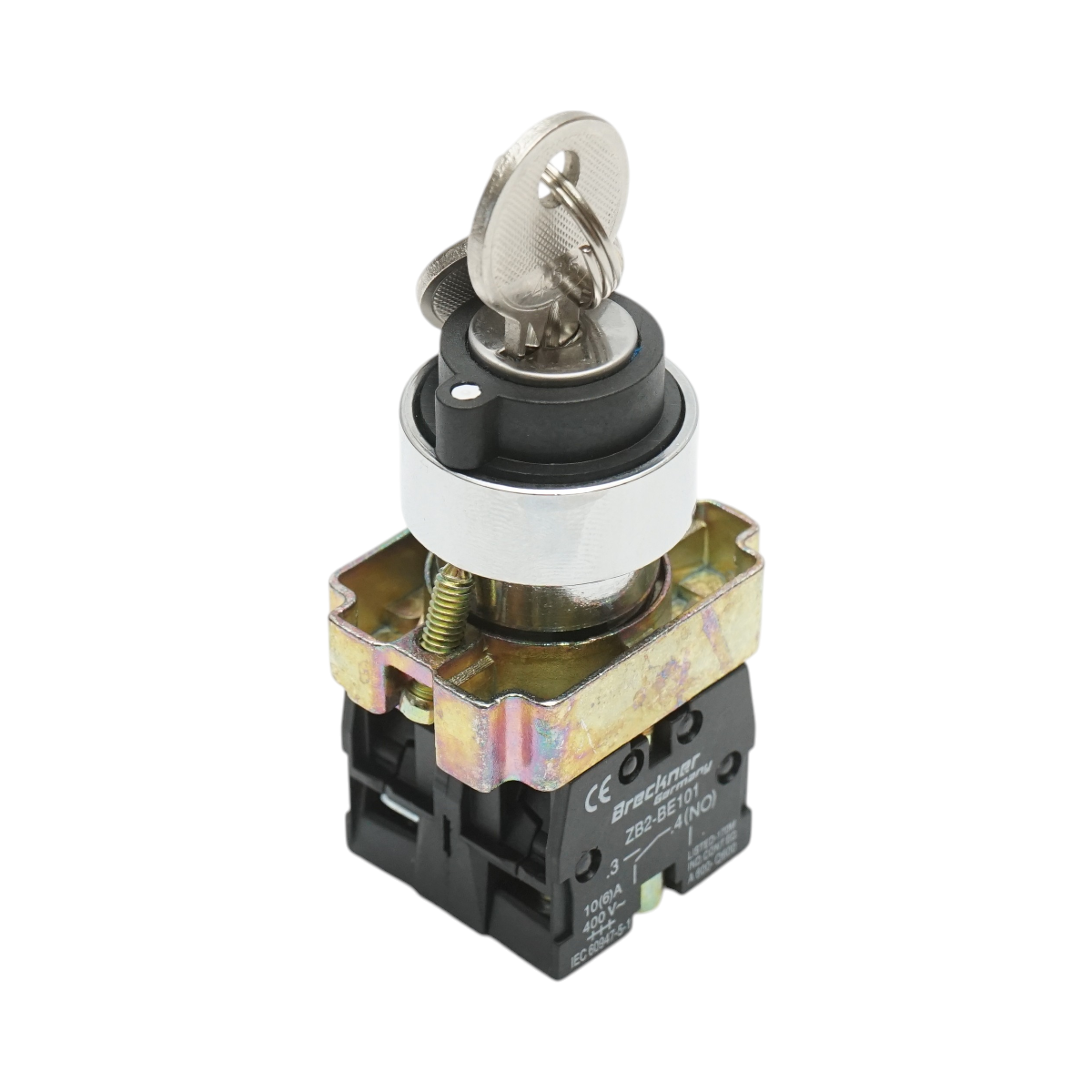 Selector 3 pozitii cu retinere si cheie 2NO, 400V/10A, LAY5-BG33 Breckner Germany