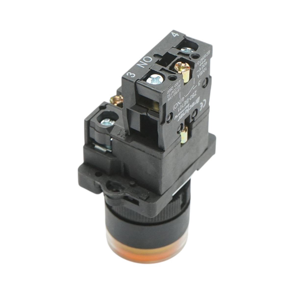 Buton indicator LED galben cu rezistenta integrata 1NO, 220V, LAY5 Breckner Germany