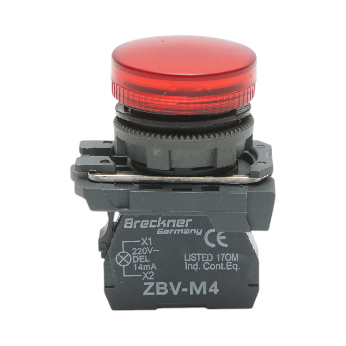 Indicator semnalizare LED rosu 1NO+1NC, 220V, 14mA, TB5 Breckner Germany