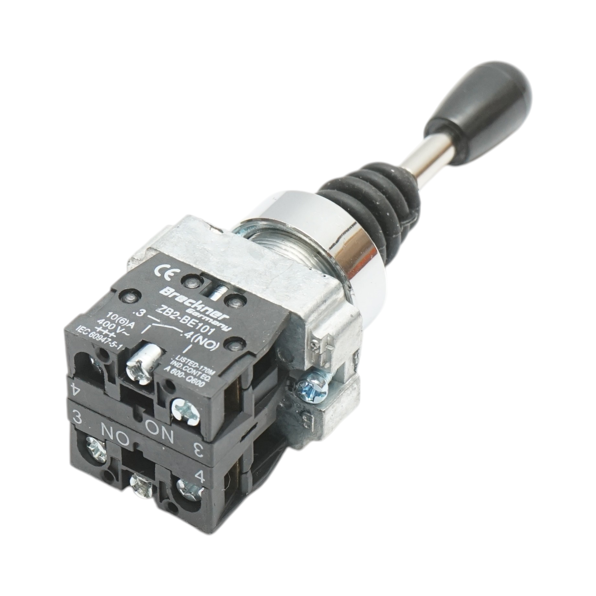Comutator joystick 2 pozitii cu revenire 2NO, 400V/10A Breckner Germany