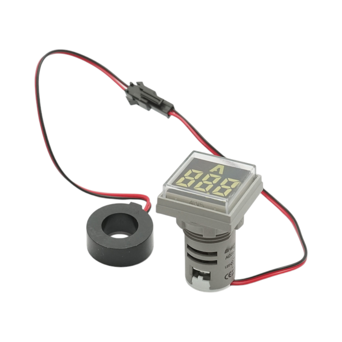 Indicator digital ampermetru LED alb 0-100A, 220V/380V ?� 22mm Breckner Germany