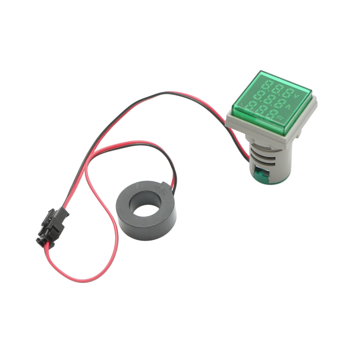 Indicator digital frecventa, ampermetru, voltmetru LED verde 0-99Hz/0-100A/50-500V AC ?� 22mm Breckner Germany