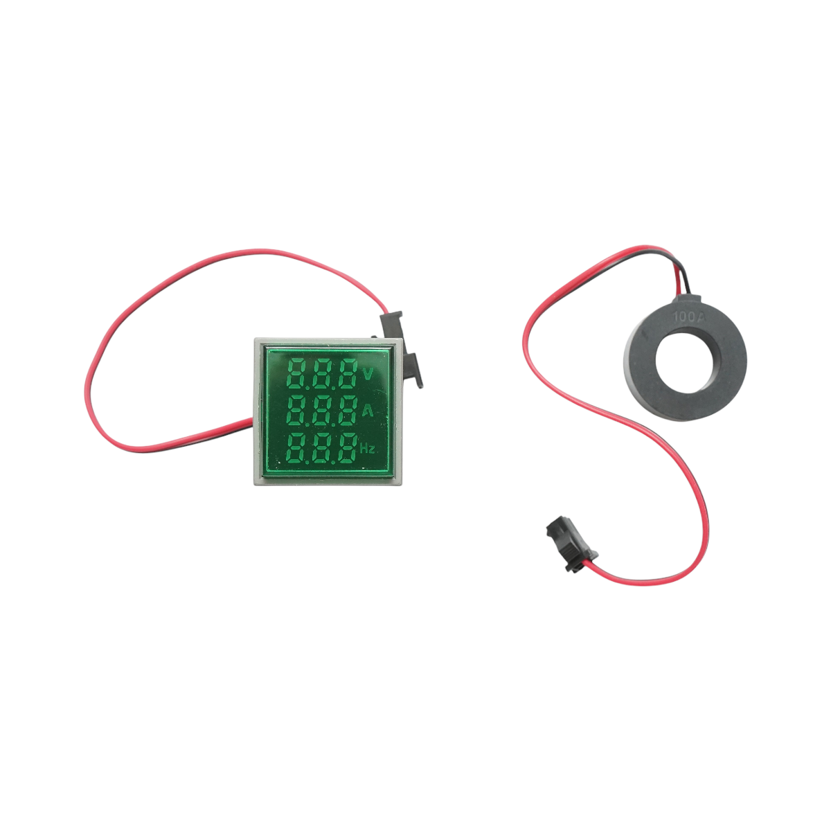 Indicator digital frecventa, ampermetru, voltmetru LED verde 0-99Hz/0-100A/50-500V AC ?� 22mm Breckner Germany