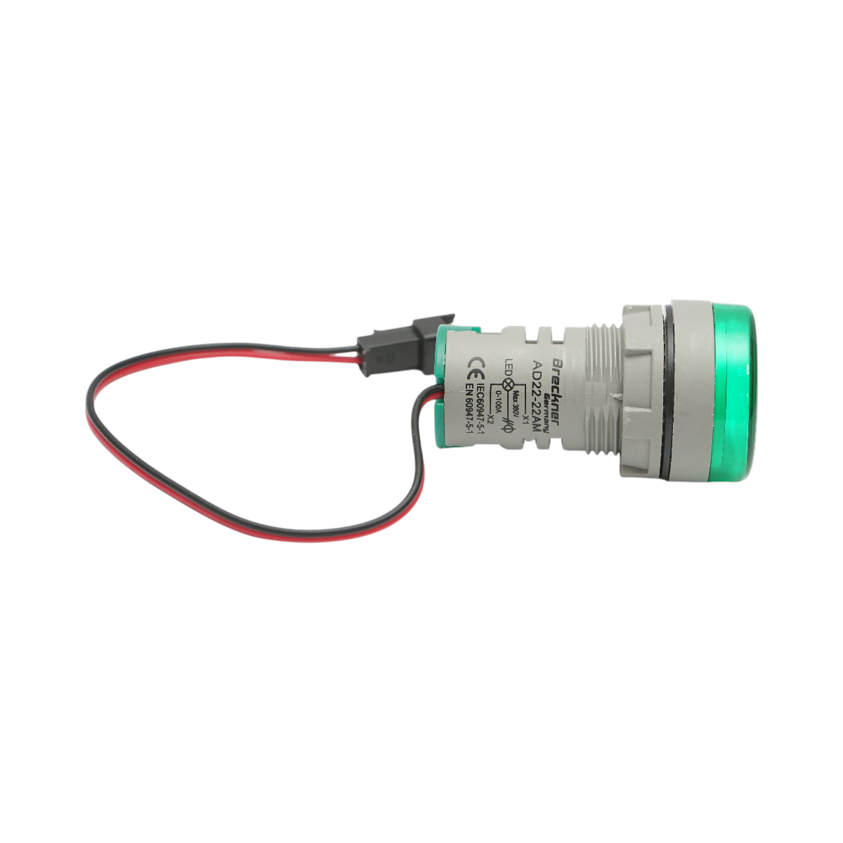 Indicator digital ampermetru LED verde 0-100A, 220V/380V ?� 22mm Breckner Germany