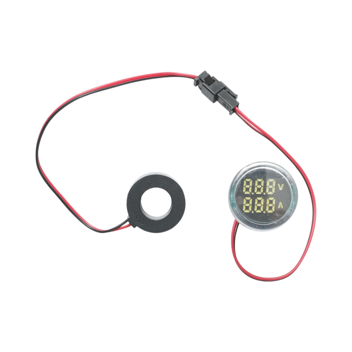 Indicator digital ampermetru si voltmetru LED alb 0-100A/50-500V AC ?� 22mm Breckner Germany