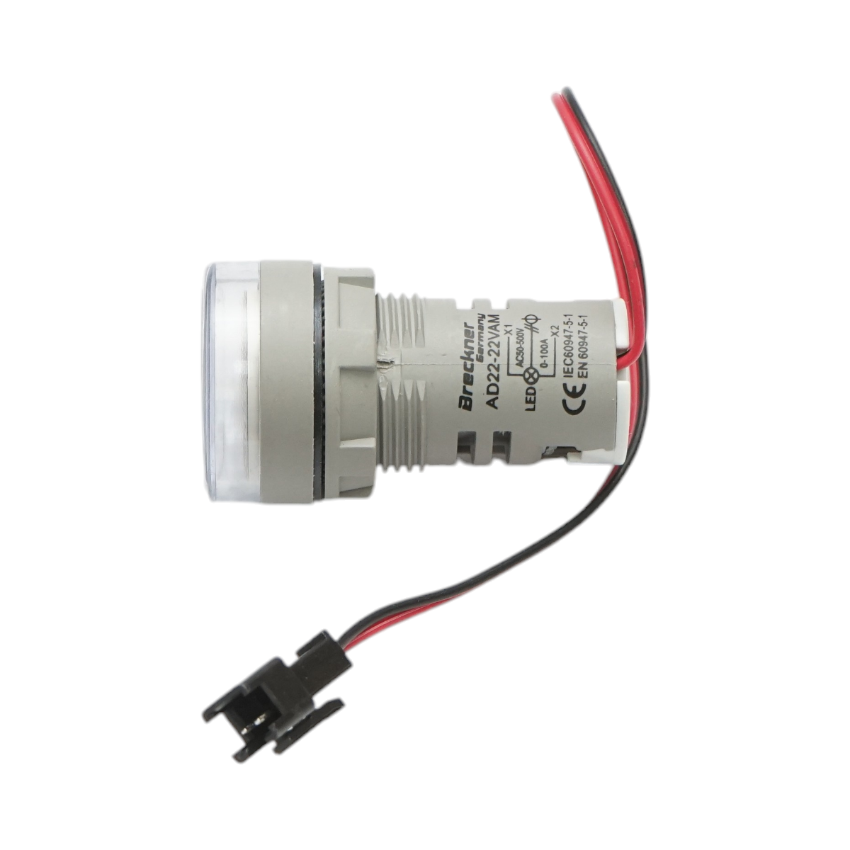 Indicator digital ampermetru si voltmetru LED alb 0-100A/50-500V AC ?� 22mm Breckner Germany
