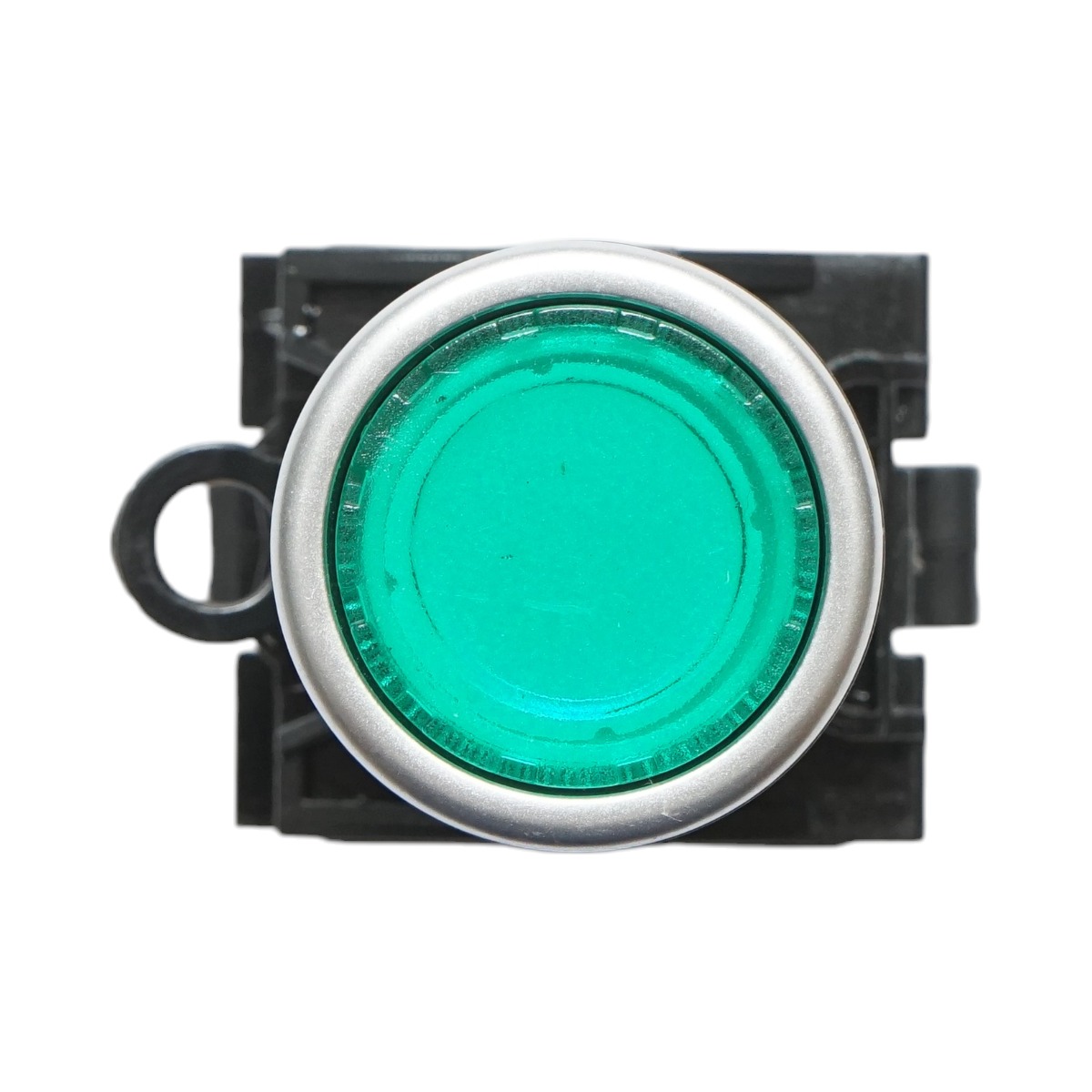 Buton comanda iluminat LED 220V AC verde cu revenire 1NO+1NC, 10A/600V AC, 1A/250V DC LA42 Breckner Germany