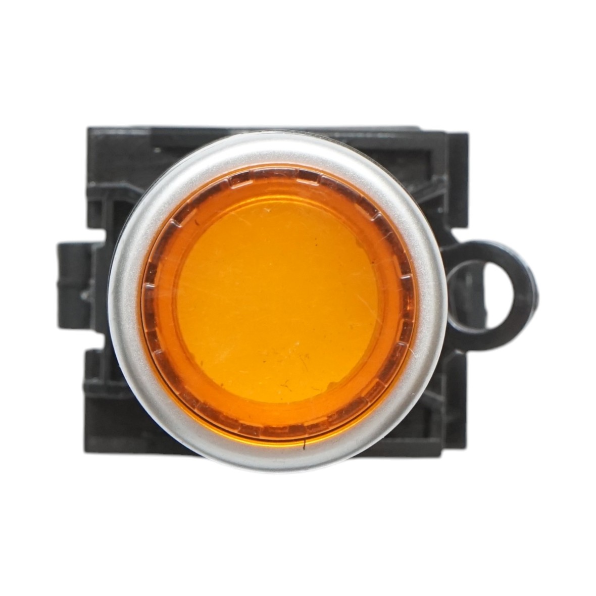 Buton comanda iluminat convex LED 24V AC/DC galben cu revenire 1NO+1NC, 10A/600V AC, 1A/250V DC LA42 Breckner Germany