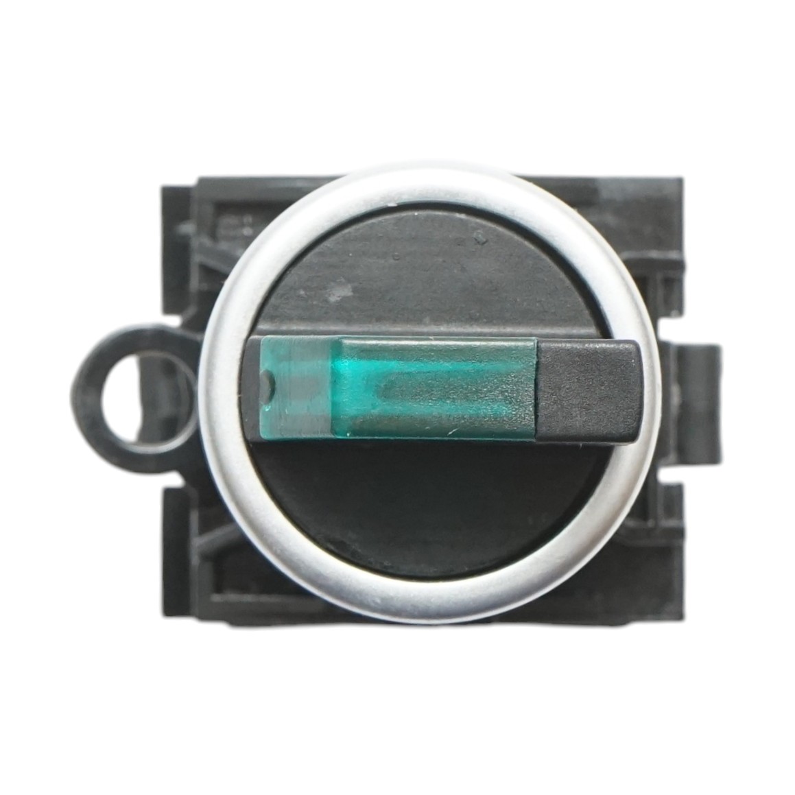 Buton selector iluminat 220V AC LED verde cu 2 pozitii 1NO+1NC, 10A/600V AC, 1A/250V DC LA42 Breckner Germany