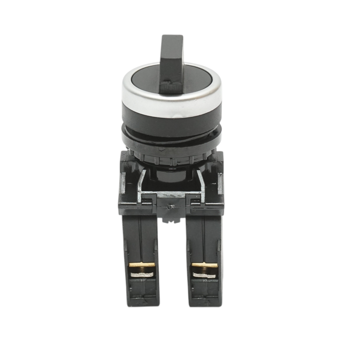 Buton selector negru cu 3 pozitii 2NO, 10A/600V AC, 1A/250V DC LA42 Breckner Germany