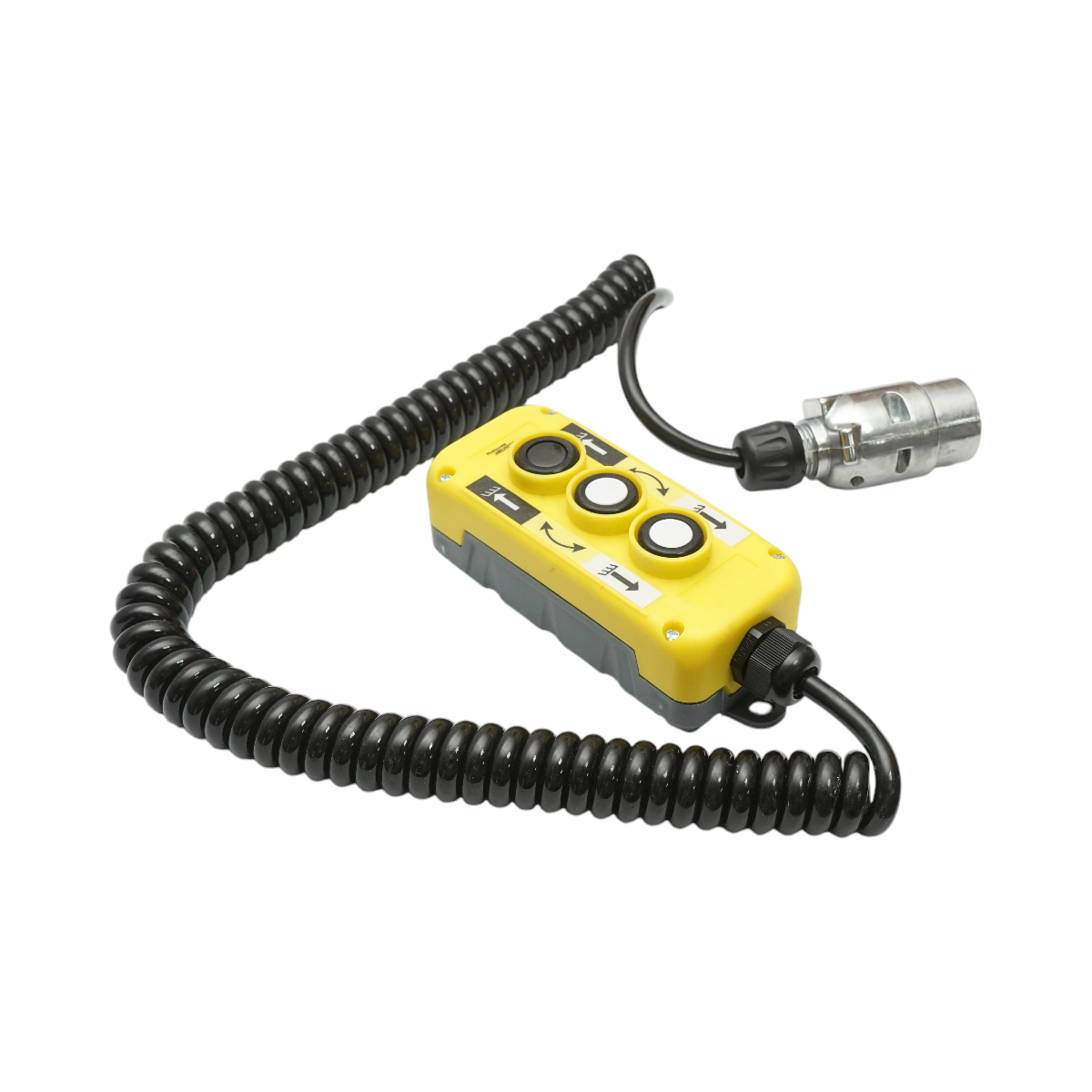 Telecomanda industriala cu 3 comenzi, cablu spiral si fisa priza 7 pini Breckner Germany