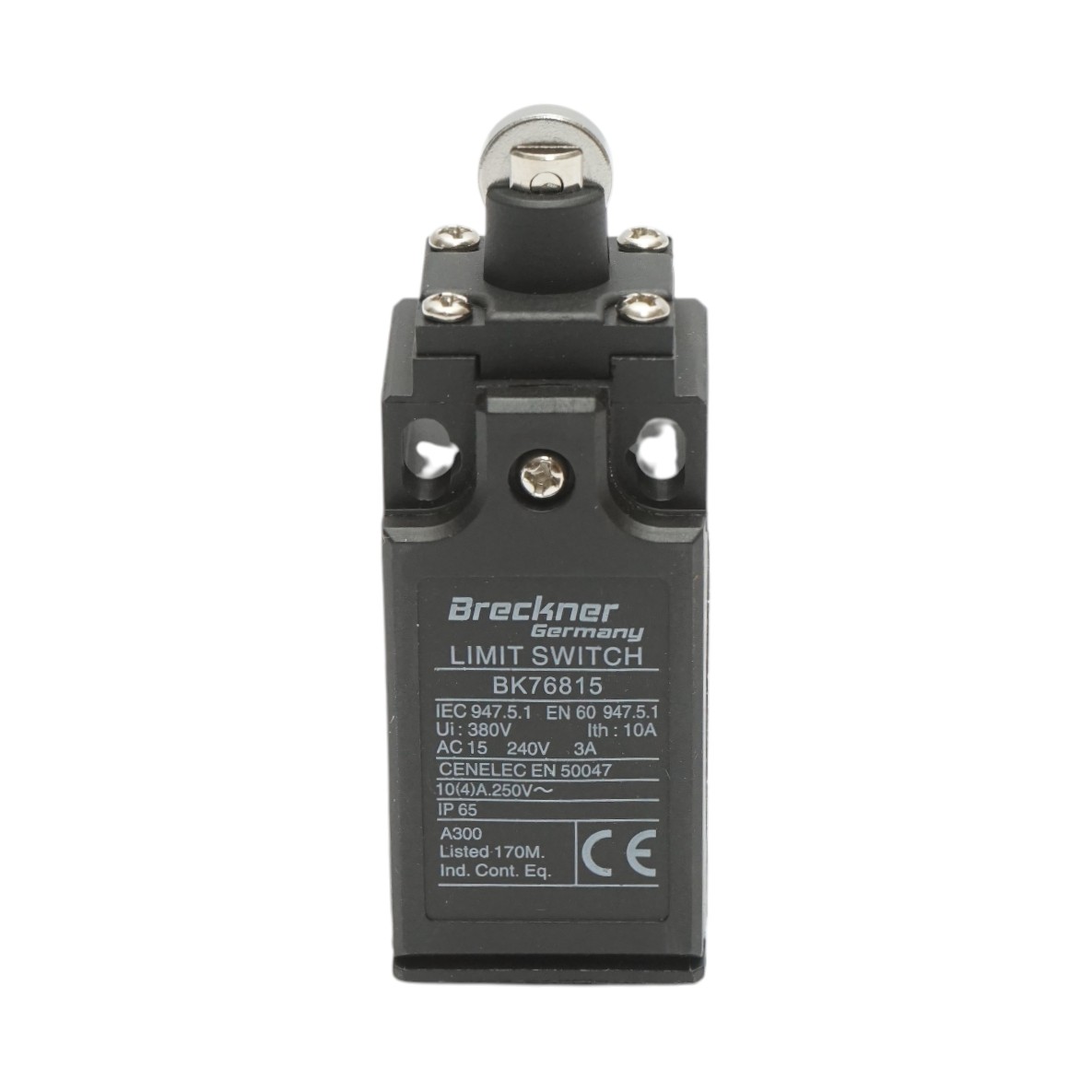 Intrerupator limita cu actuator tip piston si rola orizontala 250V/380V, 10A IP65 Breckner Germany