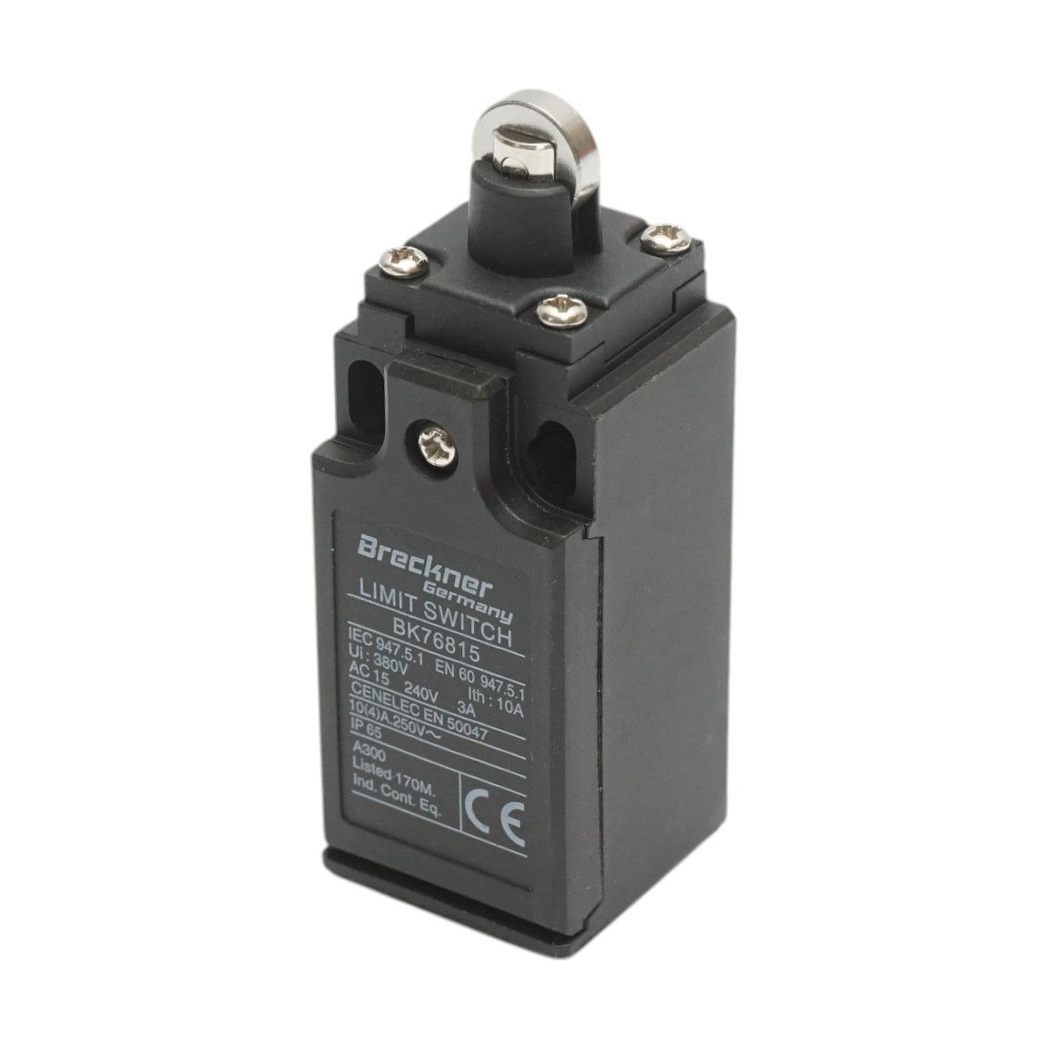 Intrerupator limita cu actuator tip piston si rola orizontala 250V/380V, 10A IP65 Breckner Germany