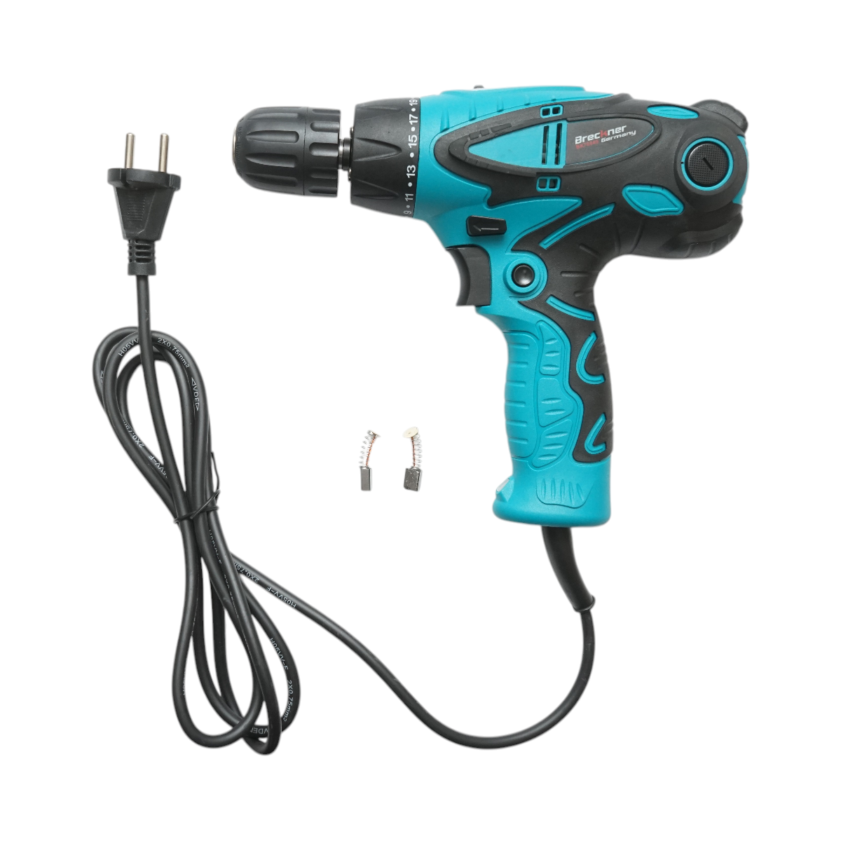 Masina de gaurit si insurubat Breckner Germany cu LED, 420W, 220V 50Hz, 2 trepte 0-350/0-750 r/min, stanga/dreapta, mandrina rapida 0.8-10 mm