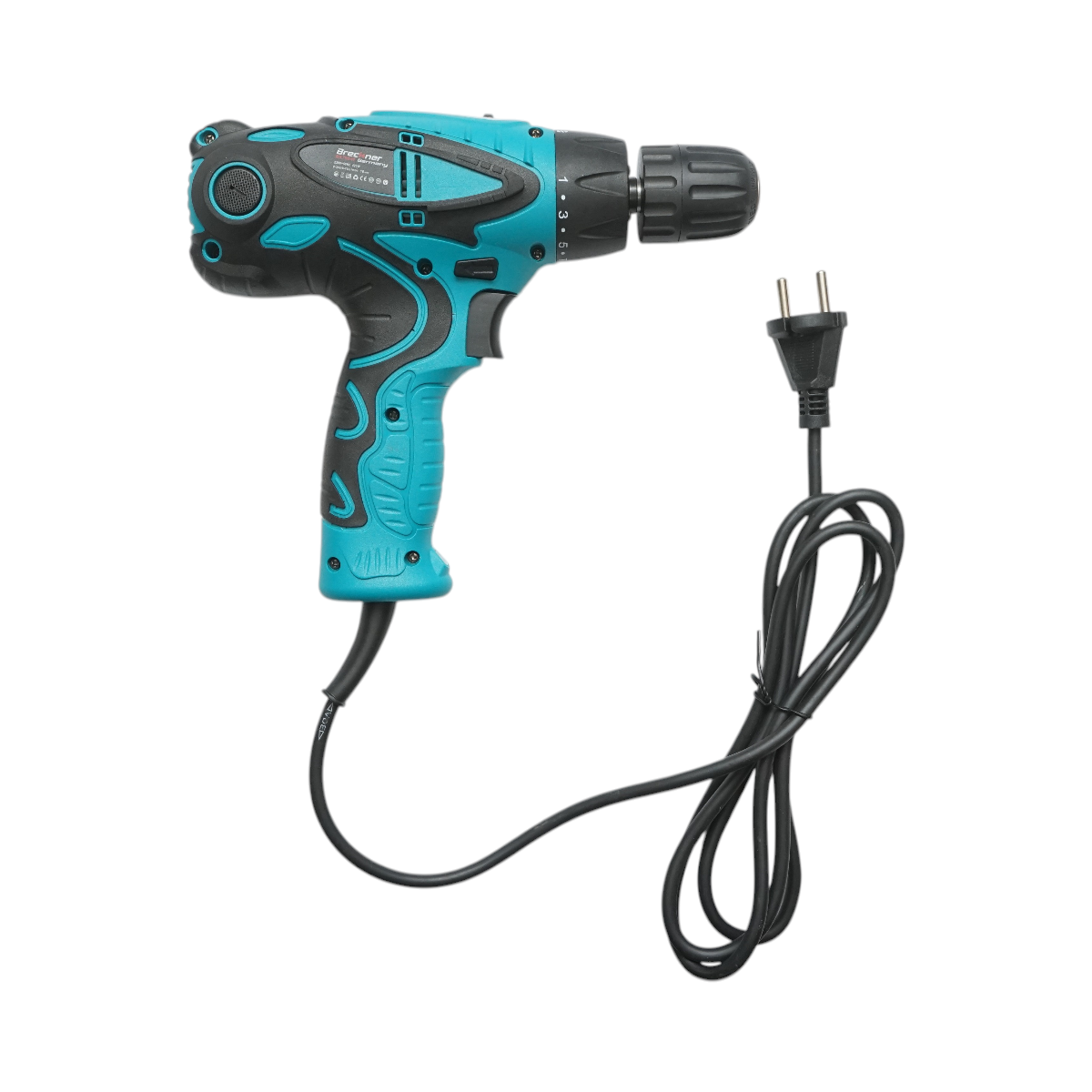 Masina de gaurit si insurubat Breckner Germany cu LED, 420W, 220V 50Hz, 2 trepte 0-350/0-750 r/min, stanga/dreapta, mandrina rapida 0.8-10 mm