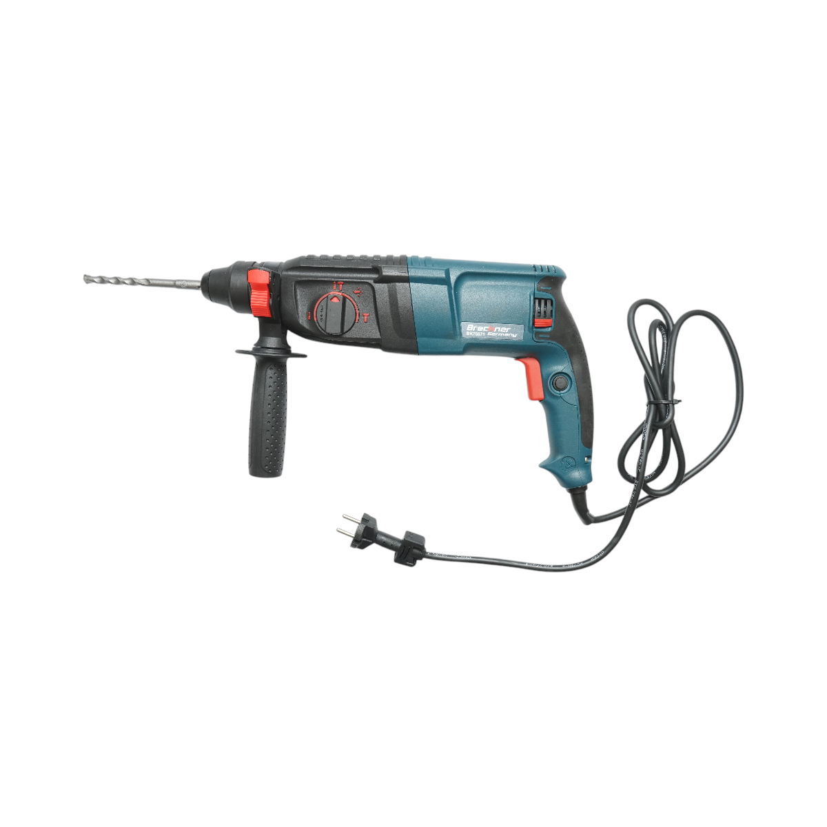 Ciocan rotopercutor Breckner Germany 800W, 3 Joule, mandrina SDS Plus, 220V, burghiu 26 mm, turatie 0-900 r/min, gaurire zidarie 68 mm, lemn 40 mm, beton 30 mm, otel 13 mm, Stanga/Dreapta