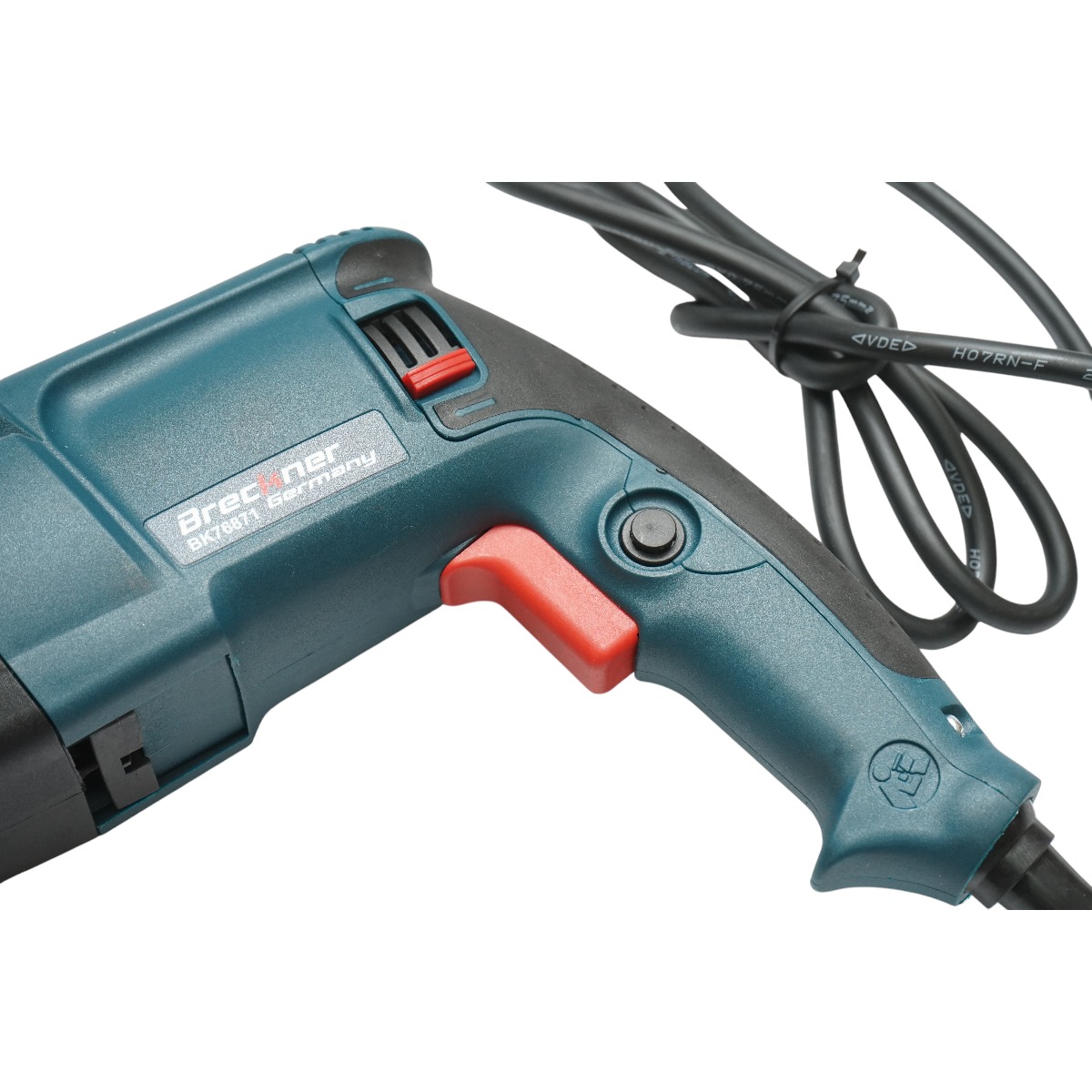 Ciocan rotopercutor Breckner Germany 800W, 3 Joule, mandrina SDS Plus, 220V, burghiu 26 mm, turatie 0-900 r/min, gaurire zidarie 68 mm, lemn 40 mm, beton 30 mm, otel 13 mm, Stanga/Dreapta