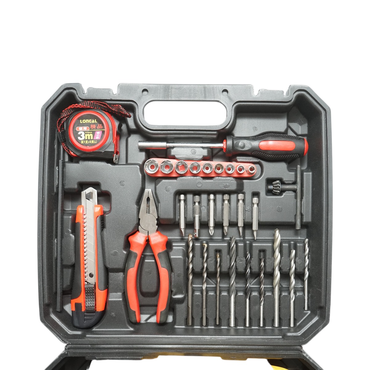 Trusa bormasina cu percutie Breckner Germany 600W, 220-240V, 50Hz, turatie 0-3300 r/min, mandrina 1.5-13 mm, Stanga/Dreapta, 38 piese