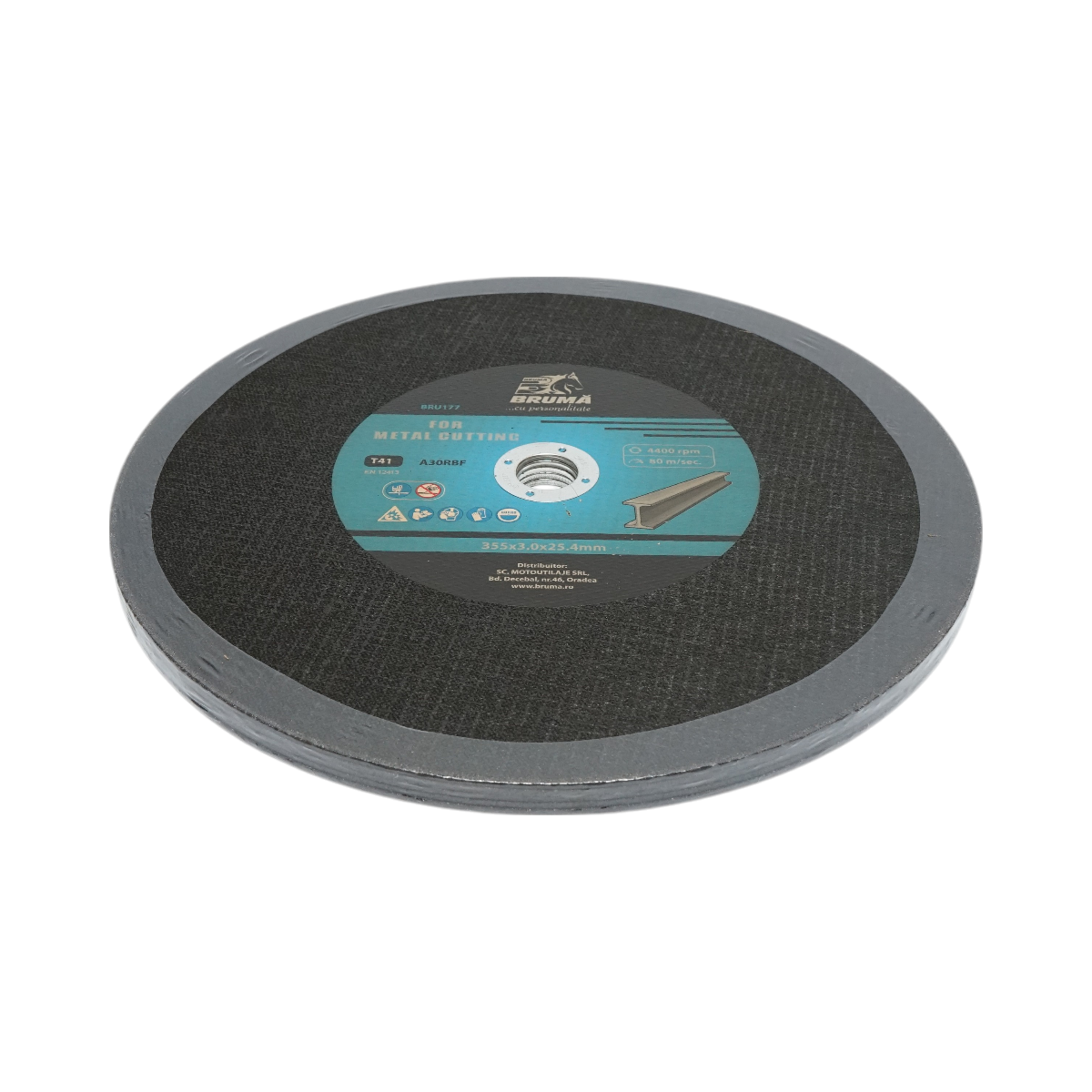 Panza disc flex T41 pentru taiat si polizat metal, 355x3.0x25.4 mm, turatie max 4400 rpm