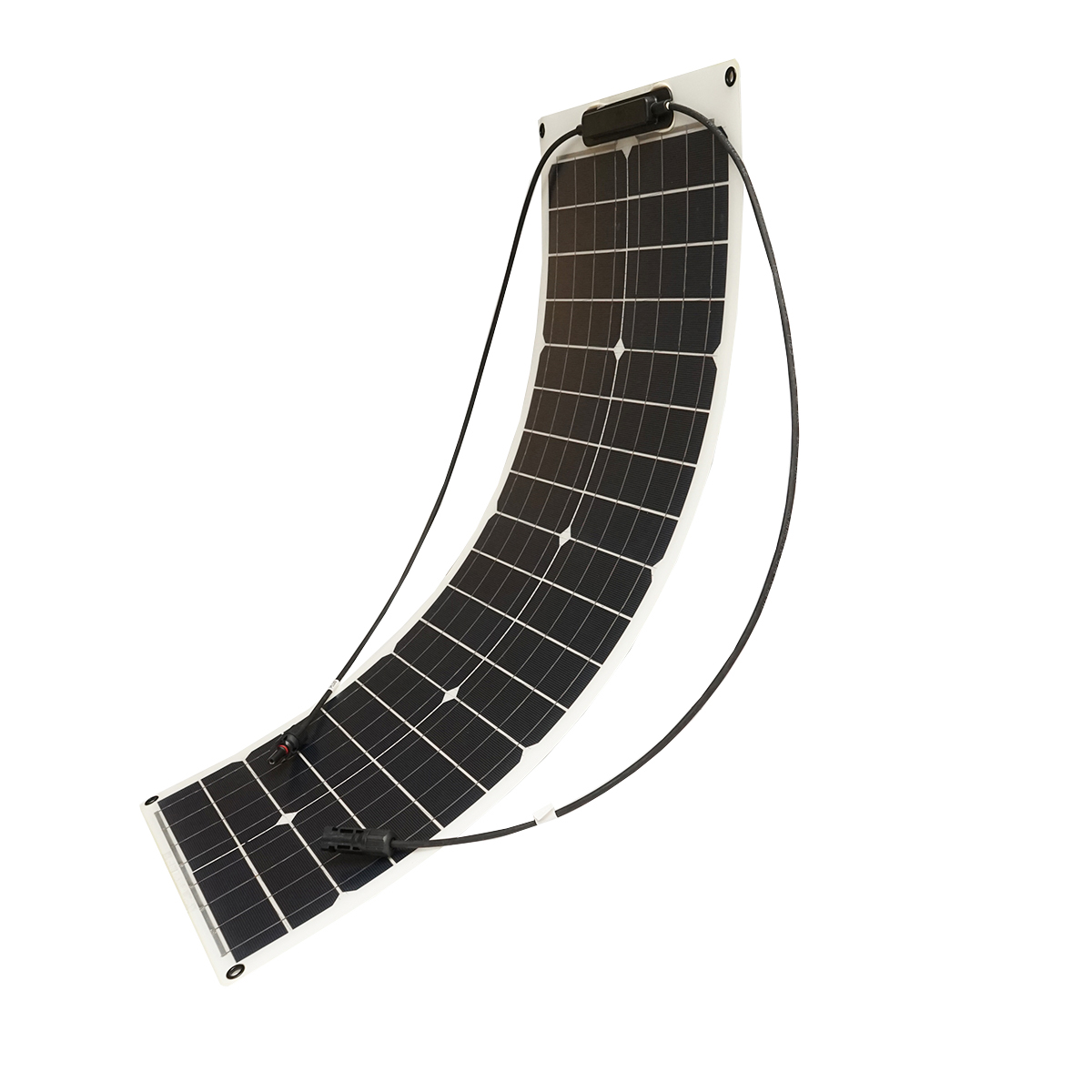 Panou solar 50W fotovoltaic monocristalin, flexibil, cablu si conectori MC4 Breckner Germany