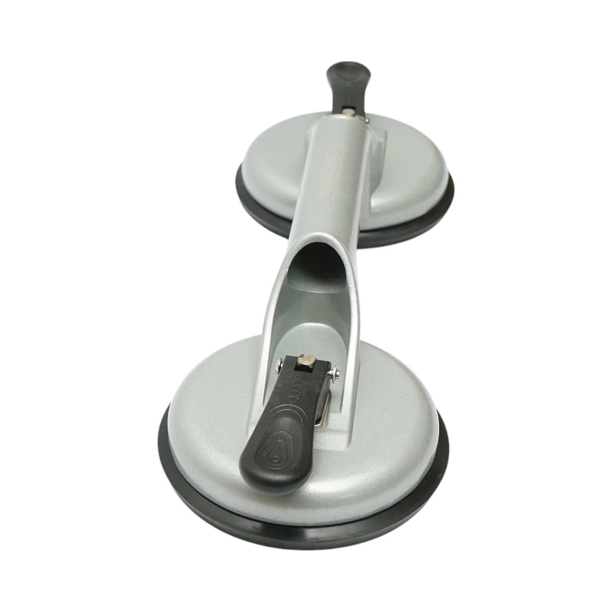 Dispozitiv de ridicat cu 2 ventuze CROWNMAN, aluminiu + cauciuc, diametru 118 mm, sarcina max 100 Kg orizontal / 80 Kg vertical