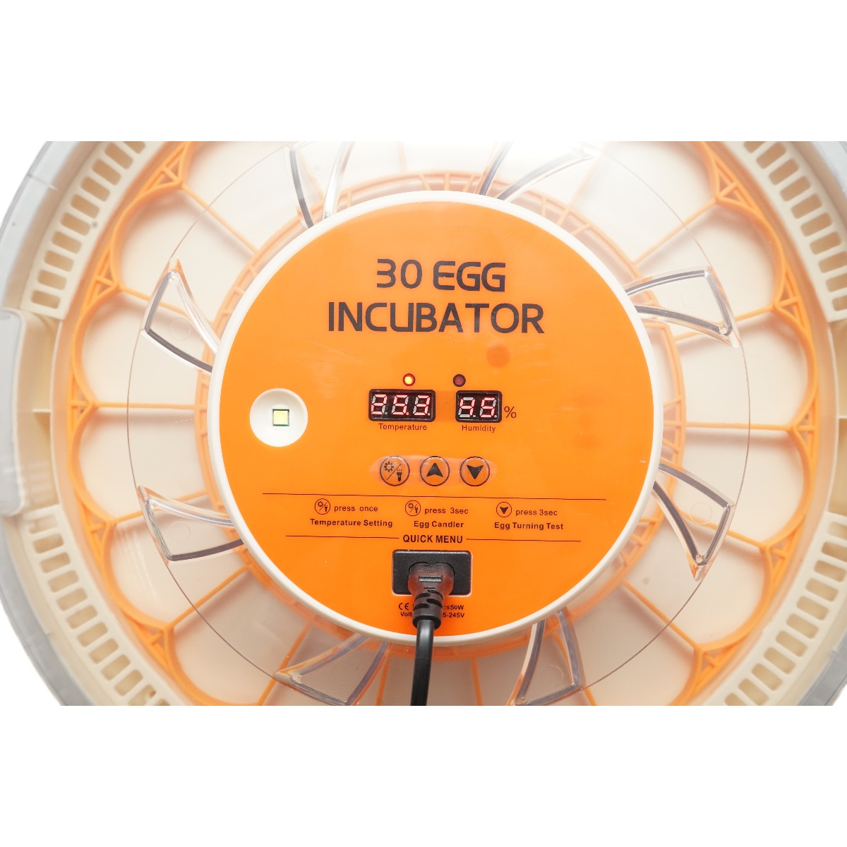 Incubator automat 30 oua, afisaj digital, control temperatura si umiditate, 50 W, 220 V, temperatura functionare 20-39 C
