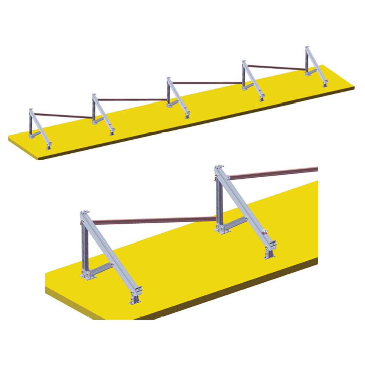 Sistem complet montare, structura pe beton pentru 4 panouri solare fotovoltaice cu unghi 30 grade Breckner Germany