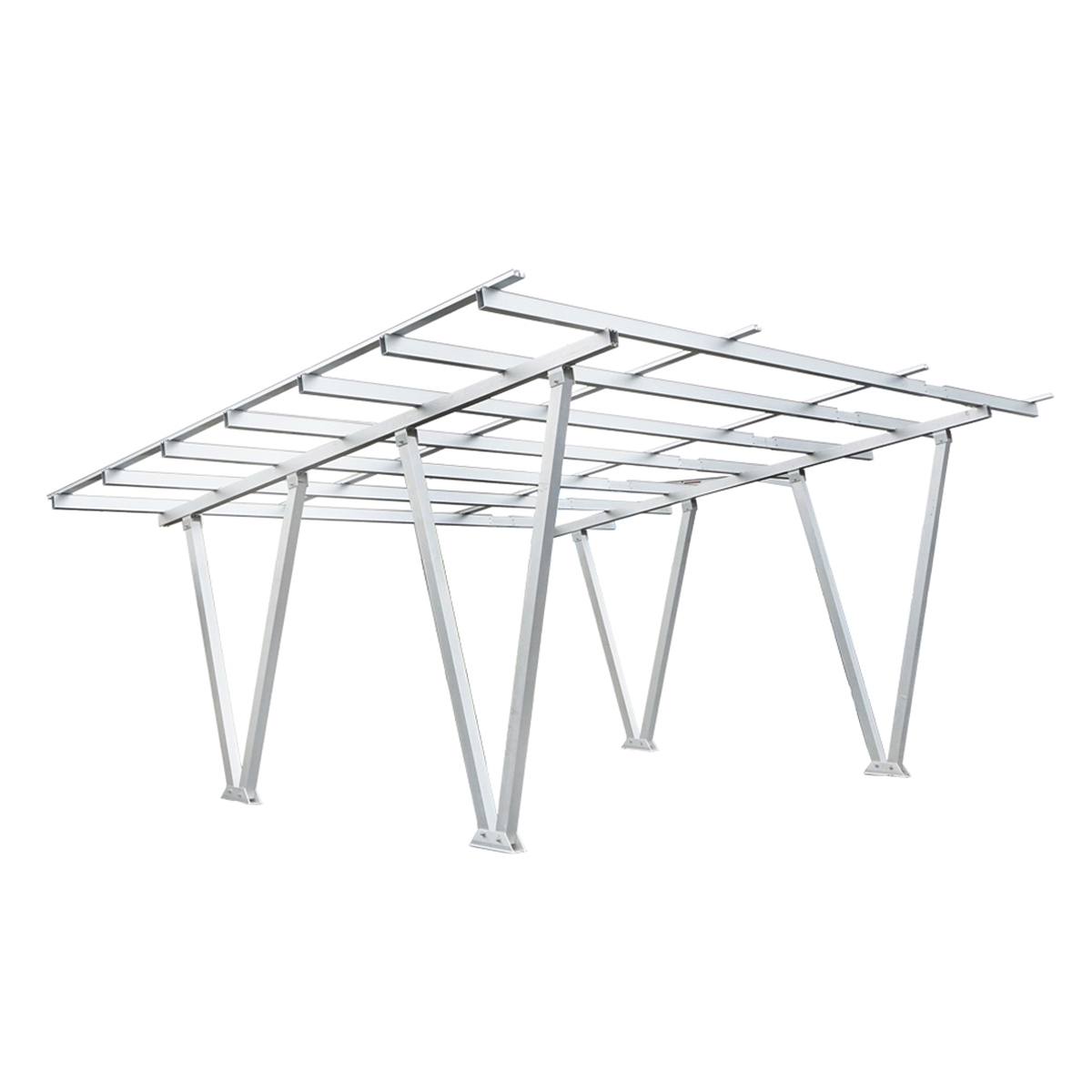 Carport 2 masini din aluminiu cu sistem, structura prinderi panouri solare fotovoltaice 8.25KW