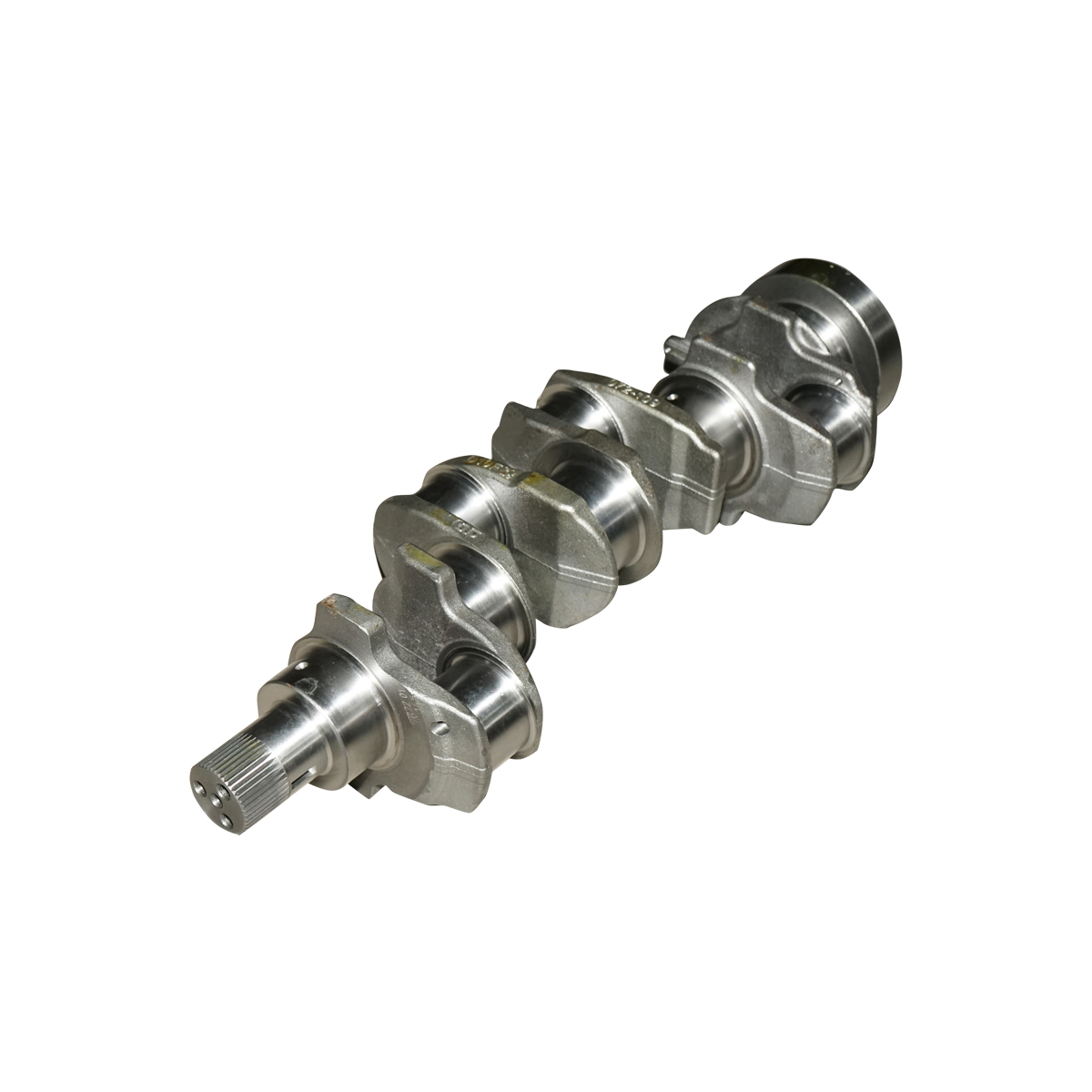 Arbore cotit vibrochen Massey Ferguson Perkins L=620mm, 44 caneluri ax fata, OEM 4225085M91 4225086M91 ZZ90224 ZZ90222, compatibil Seria 3400/5400/6400, motoare Perkins 1104D-E44TA 1104D-44T 1104D-44TA 1104C-44 1104C-44T