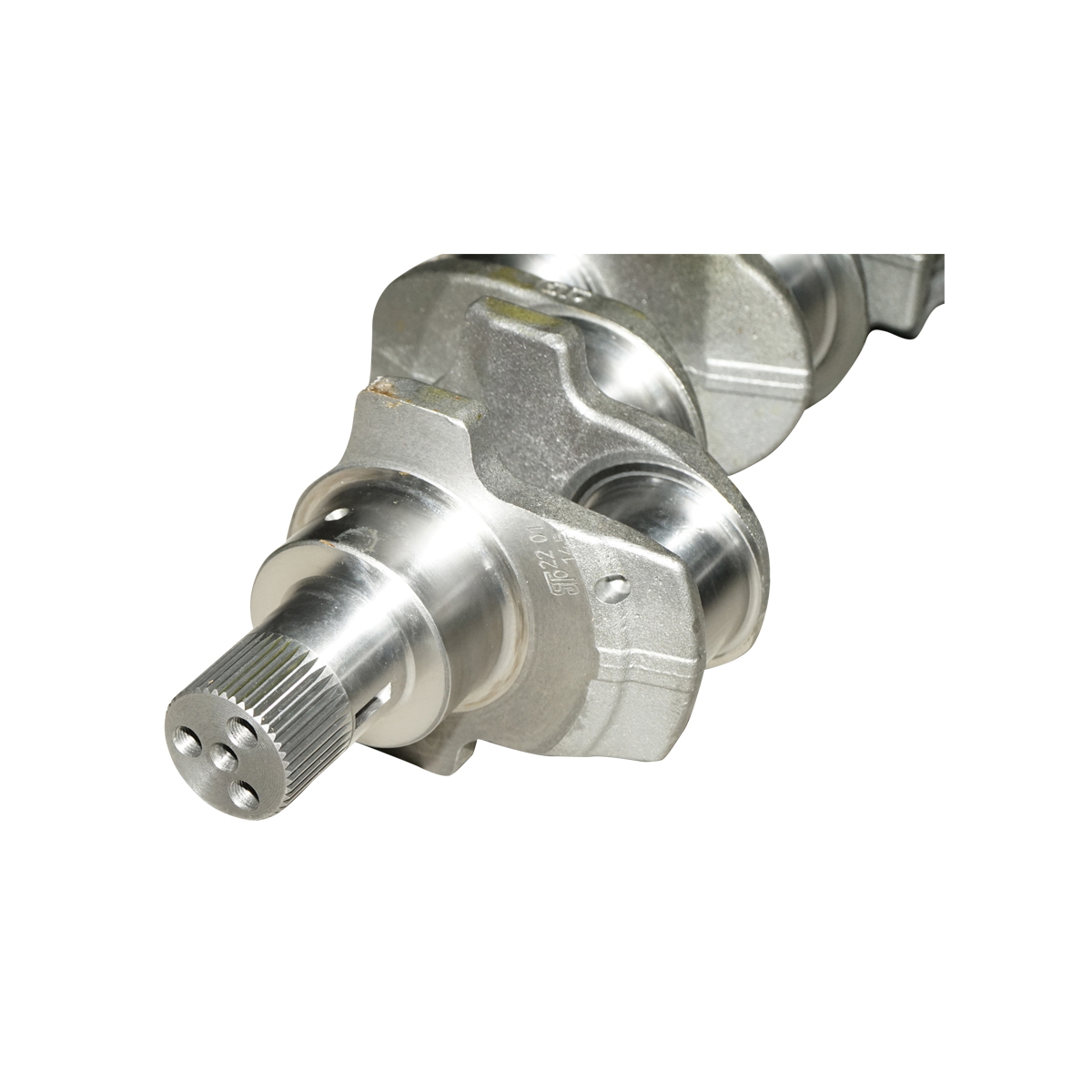 Arbore cotit vibrochen Massey Ferguson Perkins L=620mm, 44 caneluri ax fata, OEM 4225085M91 4225086M91 ZZ90224 ZZ90222, compatibil Seria 3400/5400/6400, motoare Perkins 1104D-E44TA 1104D-44T 1104D-44TA 1104C-44 1104C-44T