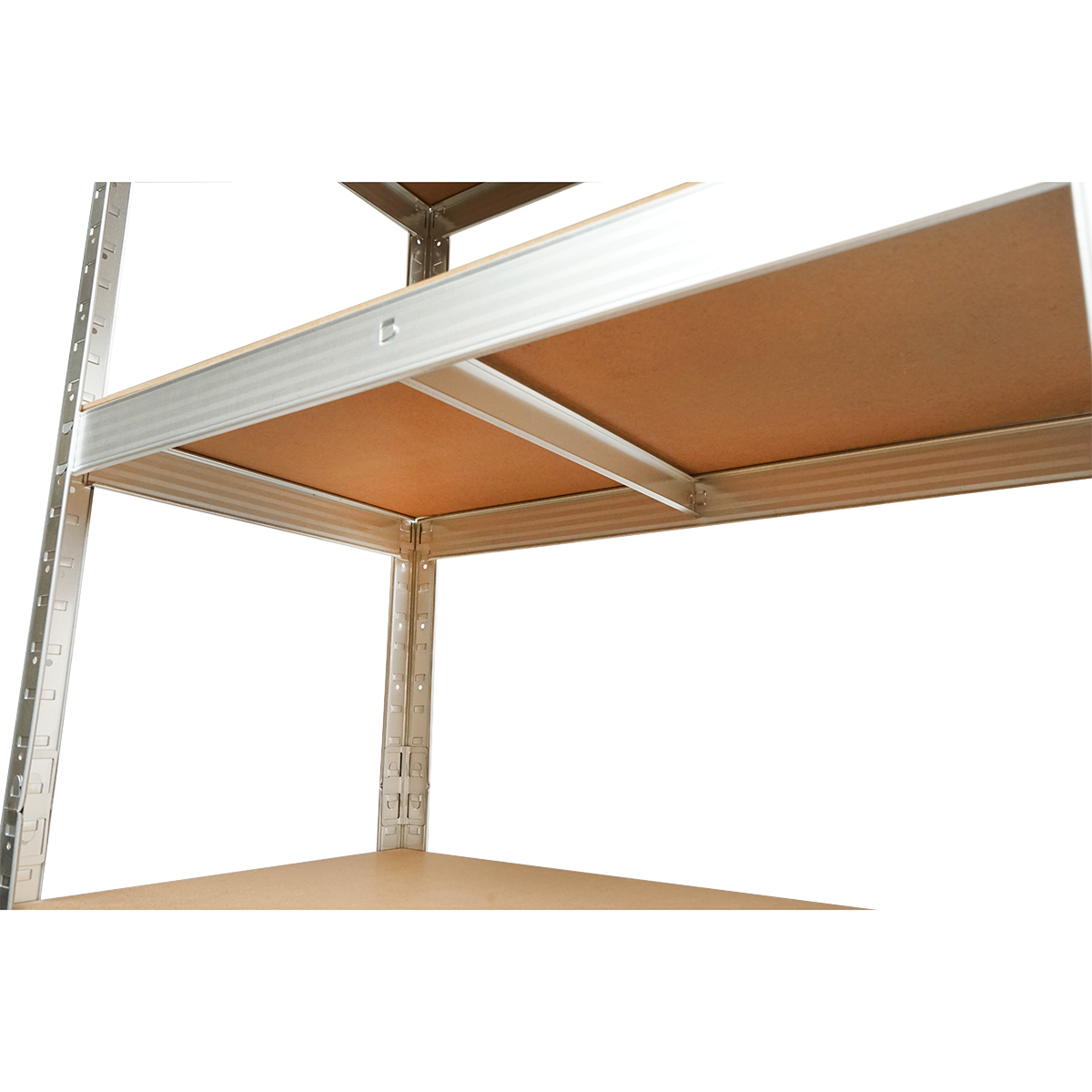 Raft metalic Breckner Germany, 4 polite MDF, 144x70x40 cm, 50 kg/polita, montaj fara suruburi