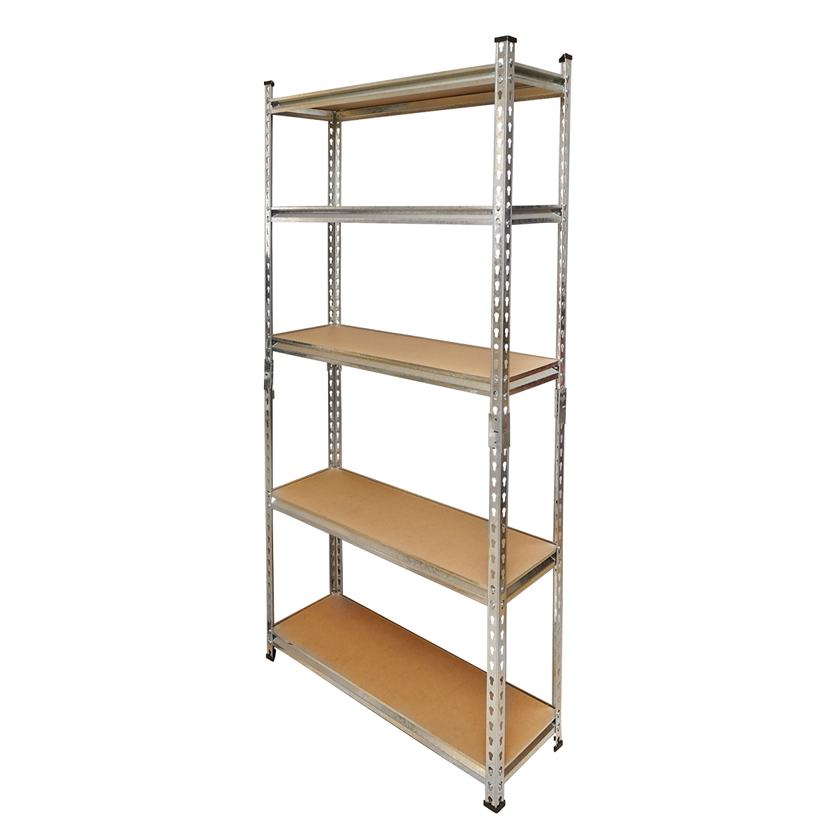 Raft metalic Breckner Germany cu 5 polite MDF, 180x90x30 cm, 120 kg/polita, montaj fara suruburi